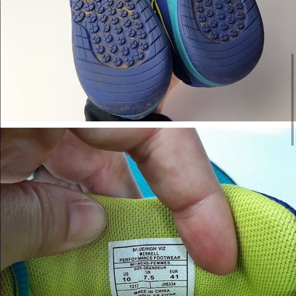 Merrell All Out Fuse Trail Running Sneaker Blue 10 - Picture 3 of 4